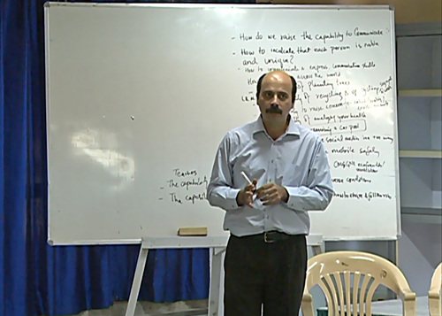 Dr Hamed Mohajer conducting a session at Junior teacher training in September 2015